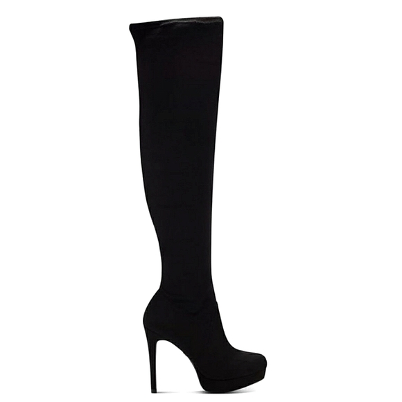 New w/Box Thalia Sodi Clarissa Black Faux Suede Over the Knee Boot Sizes 8.5, 10 - Picture 4 of 6